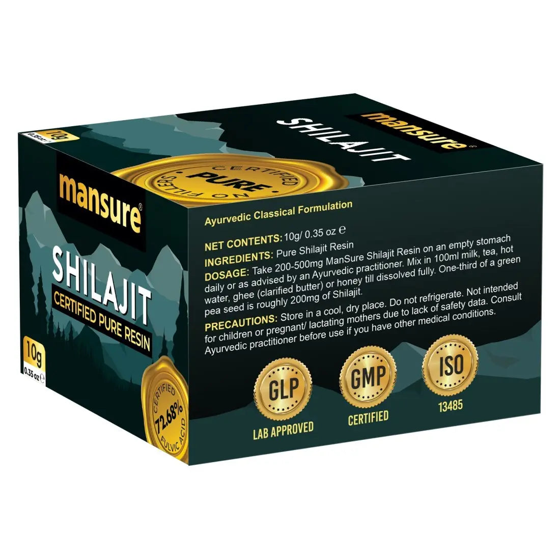 ManSure Shilajit Pure Resin with No Fillers and 72.68% Fulvic Acid for Energy, Immune Support and Detox ManSure