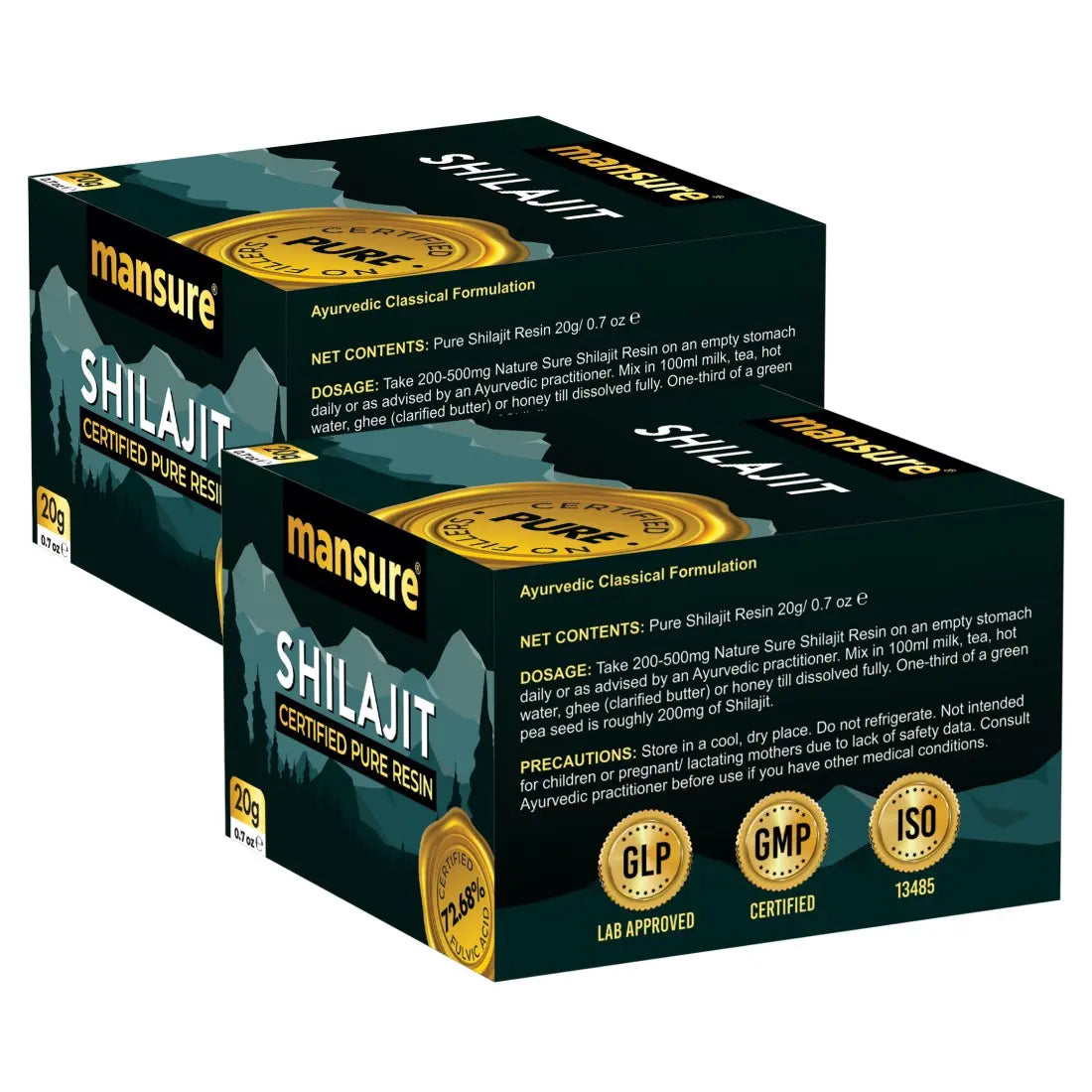 ManSure Shilajit Pure Resin with No Fillers and 72.68% Fulvic Acid for Energy, Immune Support and Detox ManSure