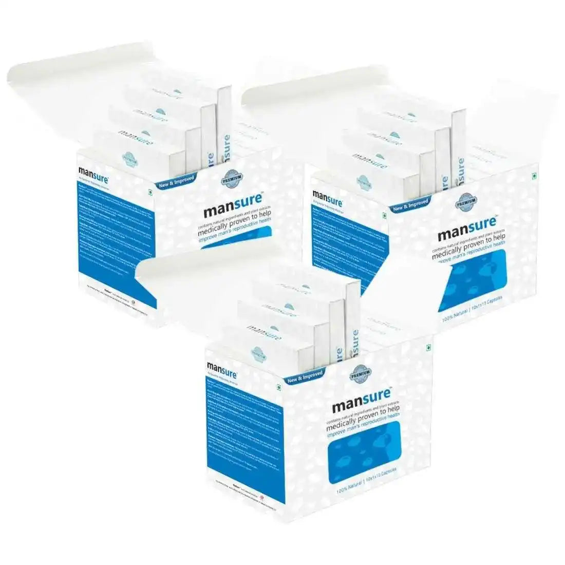 Buy 3 Packs ManSure Ayurvedic Supplement for Men - 100 Capsules ManSure