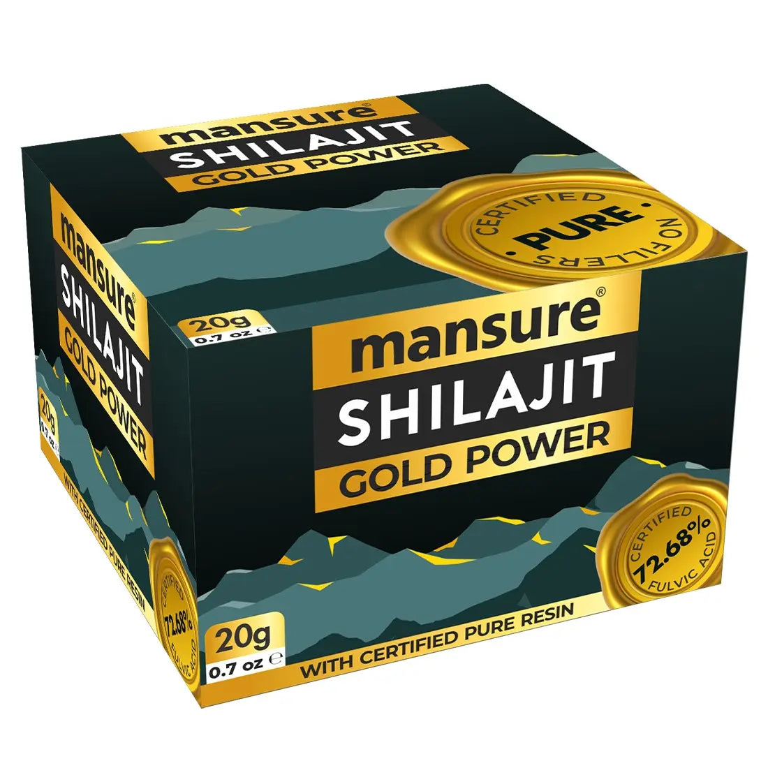 ManSure Shilajit Gold Power Resin with Swarna Bhasma, Ashwagandha, Gokhru and Kali Musli for Sustained Energy, Immune and Antioxidant Support ManSure