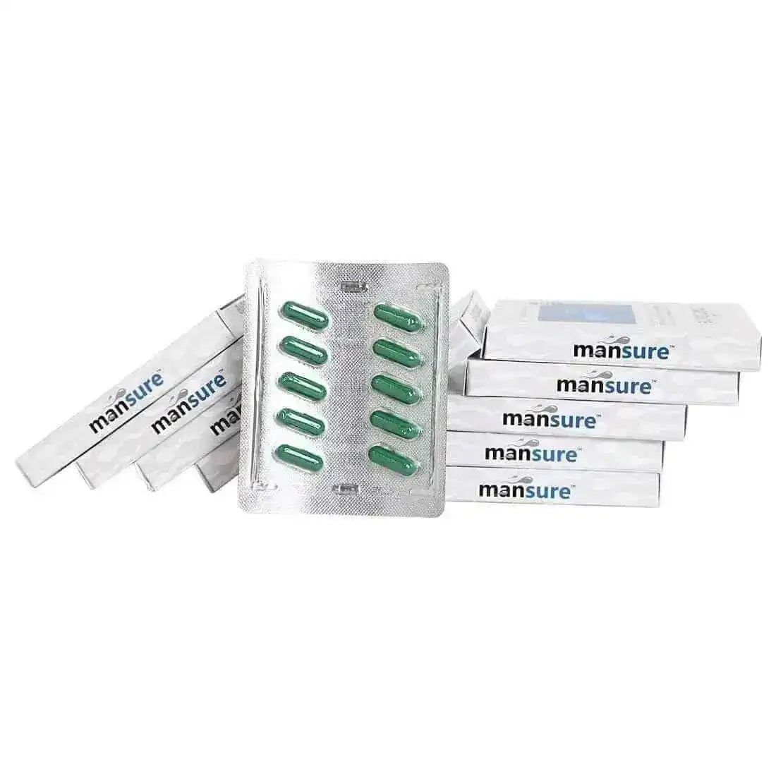 ManSure Reproductive Supplement for Men - 100 Capsules Herbo-Mineral Ayurvedic Male Health Supplement